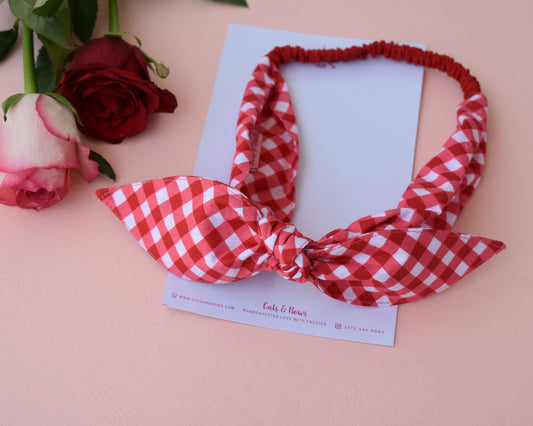 Red Check // Topknot