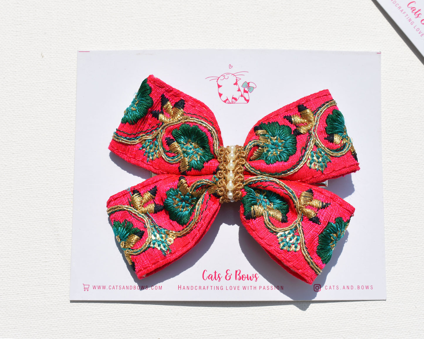 Festive Flutterby Bow - Pink