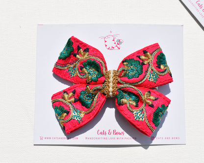 Festive Flutterby Bow - Pink