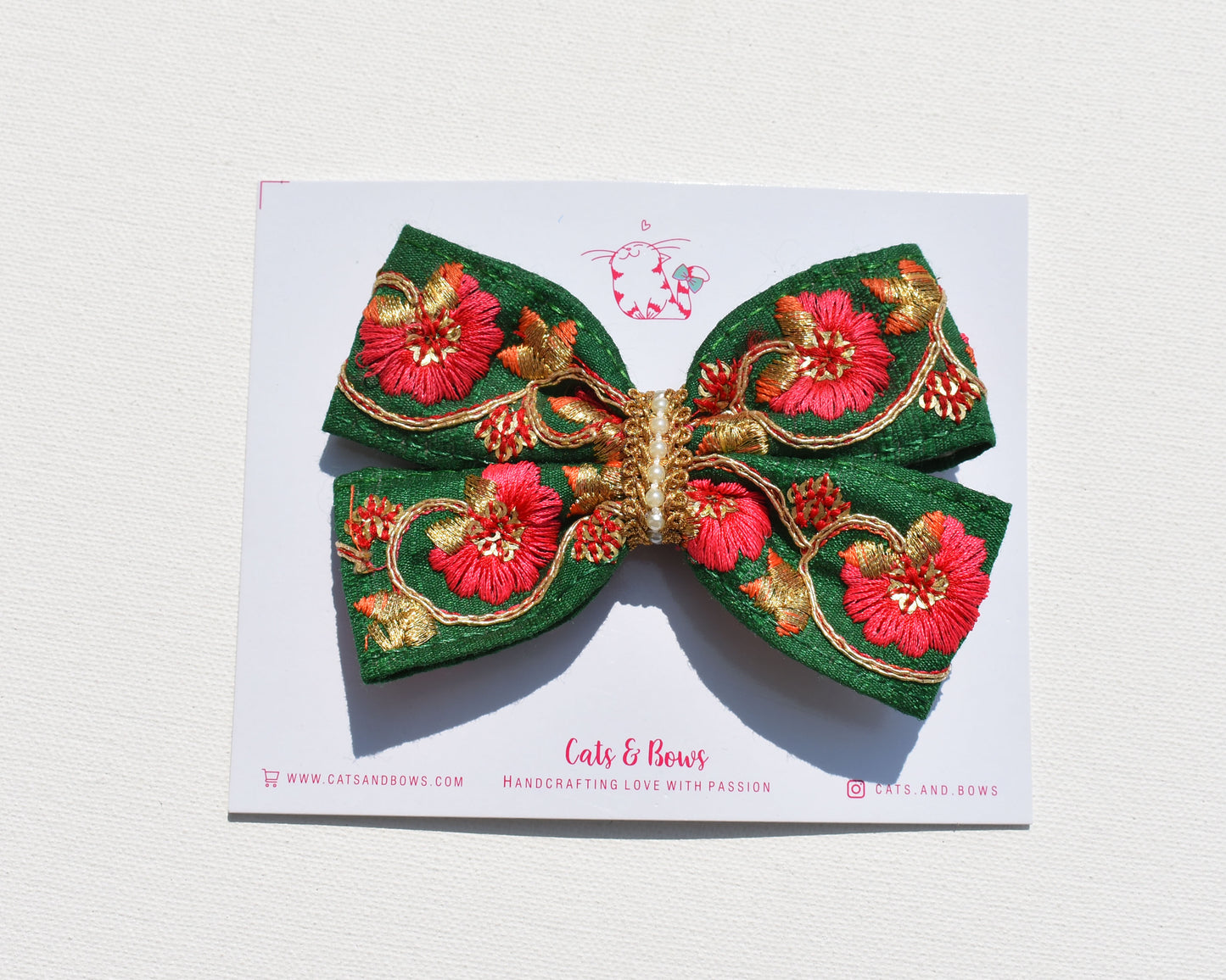 Festive Flutterby Bow - Green