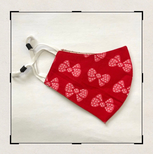 Red Bow printed mask